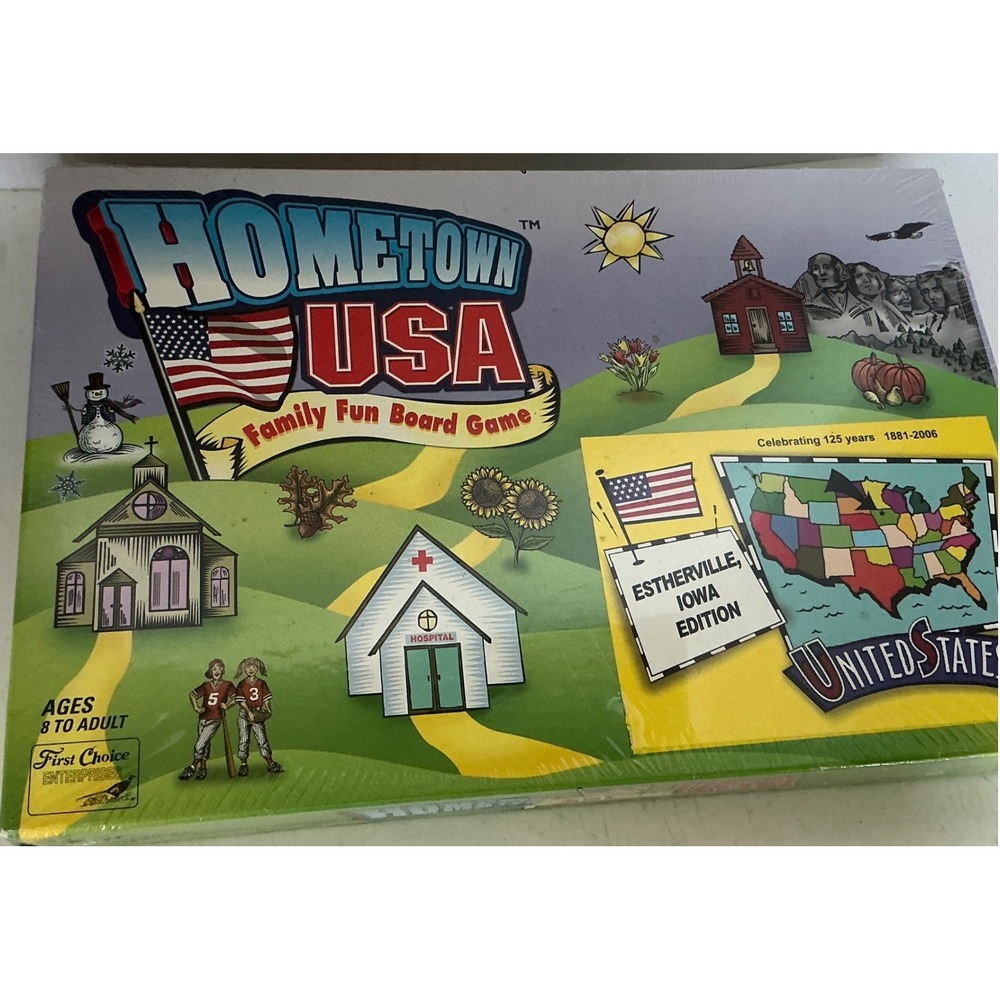 First Choice Y2K Hometown USA Board Game Estherville Iowa Edition Trivia NWT